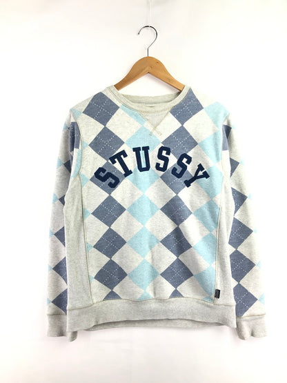 【中古品】【メンズ】 STUSSY ステューシー 00's ARGYLE CREW NECK SWEAT SHIRT GRAY 2000年代 アーガイル クルー ネック スウェット シャツ トレーナー 142-260807-rt-03-tagh サイズ：M カラー：グレー 万代Net店