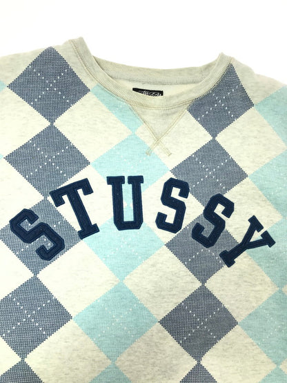 【中古品】【メンズ】 STUSSY ステューシー 00's ARGYLE CREW NECK SWEAT SHIRT GRAY 2000年代 アーガイル クルー ネック スウェット シャツ トレーナー 142-260807-rt-03-tagh サイズ：M カラー：グレー 万代Net店