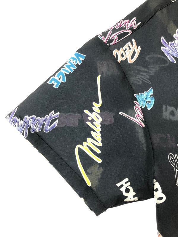【中古品】【メンズ】 DUALISM BRUSHED デュアリズム OPEN COLLAR SHIRT NEON BLACK オープンカラー半袖シャツ ストリート 142-260822-su-06-tagh サイズ：F カラー：ネオンブラック 万代Net店