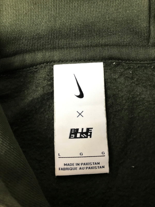 【中古品】【メンズ】 NIKE ナイキ × BILLIE EILISH ビリー アイリッシュ FLEECE HOODIE DQ7751-355 フリース フーディー 148-260807-rt-06-tagh サイズ：L カラー：グリーン系 万代Net店