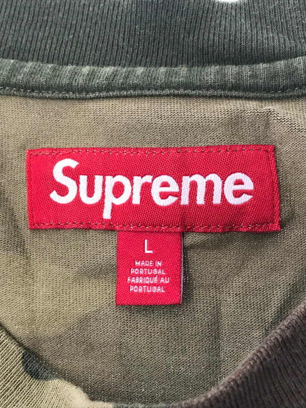 【中古品】【メンズ】 SUPREME シュプリーム 25SS SMALL BOX LOGO CAMO スモール ボックス ロゴ Tシャツ 半袖Tシャツ トップス 149-260808-rt-03-tagh サイズ：L カラー：カーキ系 万代Net店
