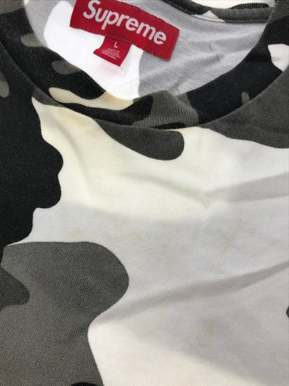 【中古品】【メンズ】 SUPREME シュプリーム 25SS SMALL BOX LOGO L/S TEE GRAY CAMO 25年春夏 スモールボックス ロゴ ロングスリーブ Tシャツ トップス 149-260808-rt-07-tagh サイズ：L カラー：グレー系 万代Net店