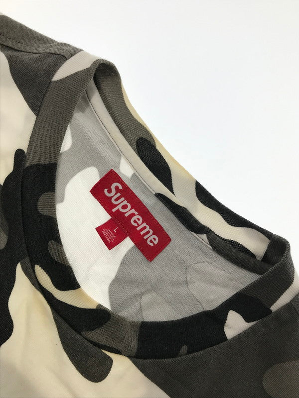 【中古品】【メンズ】 SUPREME シュプリーム 25SS SMALL BOX LOGO L/S TEE GRAY CAMO 25年春夏 スモールボックス ロゴ ロングスリーブ Tシャツ トップス 149-260808-rt-07-tagh サイズ：L カラー：グレー系 万代Net店