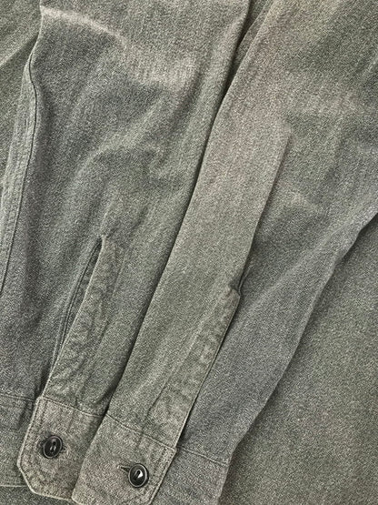 【中古品】【メンズ】 BUZZ RICKSON'S バズ リクソンズ COTTON COVERT WORK SHIRT BR26082 コットン コバート ワーク シャツ 145-260807-rt-07-tagh サイズ：15-15 1/2 カラー：グレー 万代Net店