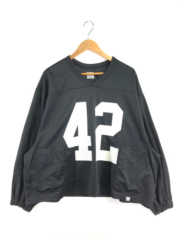 【中古品】【メンズ】 WOODBLOCK ウッドブロック MESH FOOTBALL L/S SHIRT BLACK メッシュ フットボール シャツ トップス 142-260807-rt-04-tagh サイズ：F カラー：ブラック 万代Net店