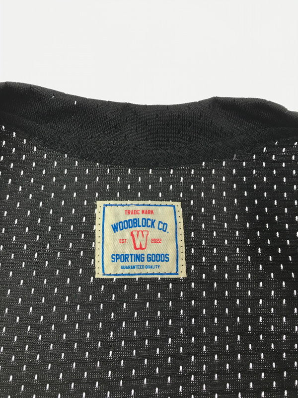 【中古品】【メンズ】 WOODBLOCK ウッドブロック MESH FOOTBALL L/S SHIRT BLACK メッシュ フットボール シャツ トップス 142-260807-rt-04-tagh サイズ：F カラー：ブラック 万代Net店