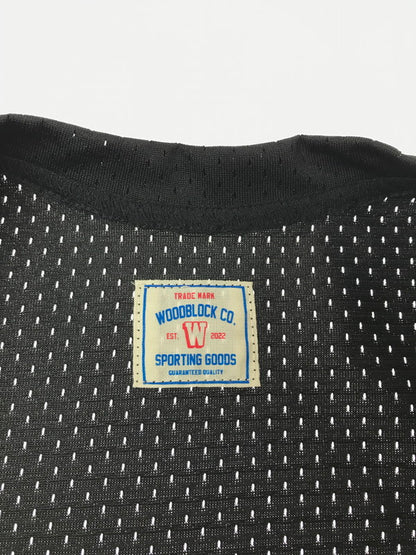 【中古品】【メンズ】 WOODBLOCK ウッドブロック MESH FOOTBALL L/S SHIRT BLACK メッシュ フットボール シャツ トップス 142-260807-rt-04-tagh サイズ：F カラー：ブラック 万代Net店