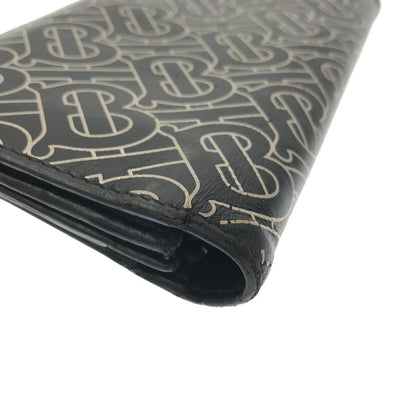 【中古品】【メンズ】 BURBERRY バーバリー TB MONOGRAM BI-FOLD LONG WALLET TB MONOGRAM BI-FOLD LONG WALLET モノグラム 二つ折り財布 財布 181-260809-rt-16-tagh カラー：ブラック 万代Net店