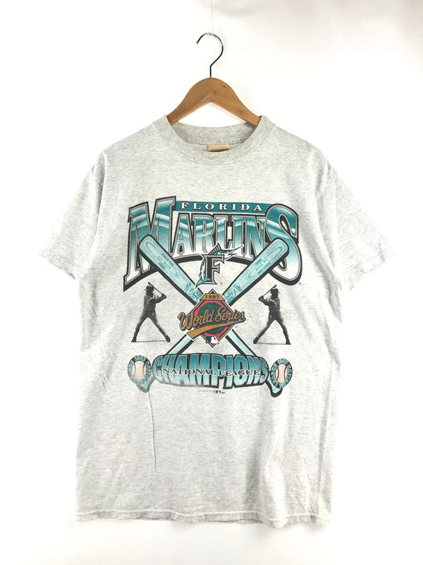 【現状渡し品】【メンズ】 RED OAK レッド オーク c1997 FLORIDA MARLINS CHAMPIONS T-SHIRT フロリダ マーリンズ チャンピオン Tシャツ メキシコ製 トップス 146-260807-rt-14-tagh サイズ：L カラー：グレー 万代Net店
