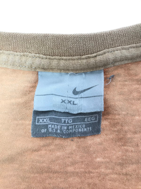 【現状渡し品】【メンズ】 NIKE ナイキ 90's SWOOSH LOGO T-SHIRT BEIGE 90年代 スウォッシュ ロゴ Tシャツ メキシコ製 トップス 146-260807-rt-12-tagh サイズ：XXL カラー：ベージュ 万代Net店