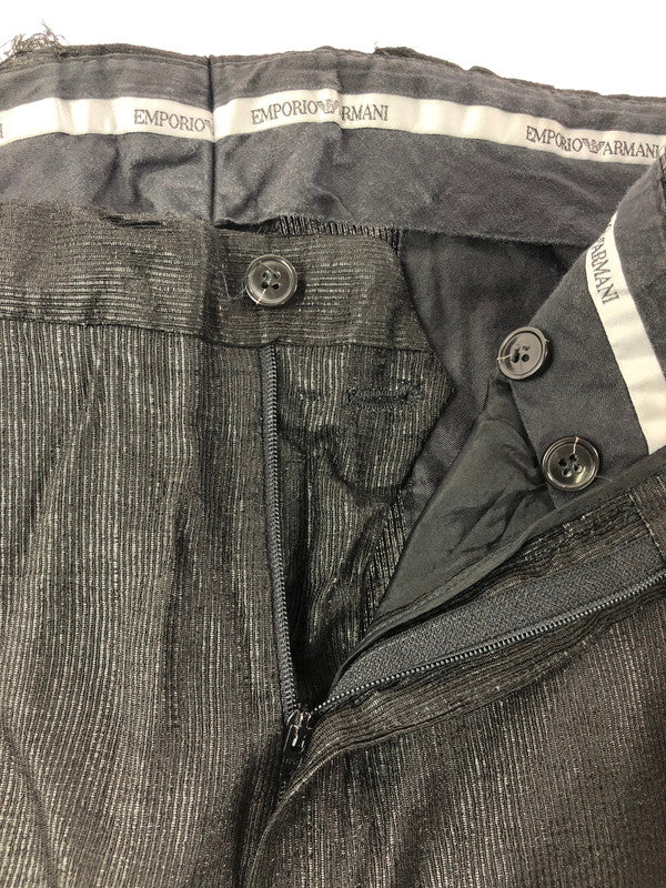 【現状渡し品】【メンズ】 EMPORIO ARMANI エンポリオ アルマーニ SLACKS PANTS BLACK スラックス パンツ ボトムス イタリア製 152-260808-rt-20-tagh サイズ：54 カラー：ブラック 万代Net店