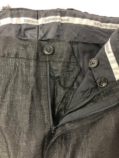 【現状渡し品】【メンズ】 EMPORIO ARMANI エンポリオ アルマーニ SLACKS PANTS BLACK スラックス パンツ ボトムス イタリア製 152-260808-rt-20-tagh サイズ：54 カラー：ブラック 万代Net店