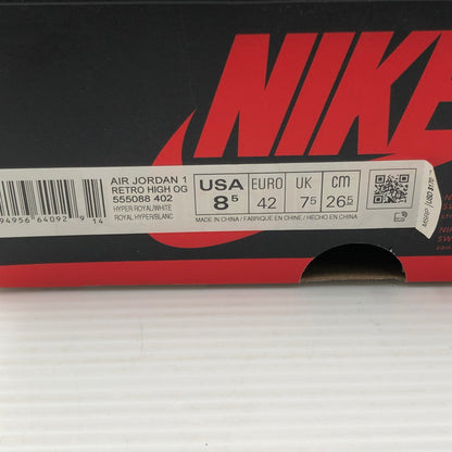 【中古品】【メンズ】 NIKE ナイキ AIR JORDAN 1 HIGH OG HYPER ROYAL 555088-402 エア ジョーダン 1 ハイ オージー スニーカー 靴 160-260807-rt-21-tagh サイズ：26.5cm US8.5 カラー：HYPER ROYAL/WHITE-LIGHT SMOKE GREY 万代Net店