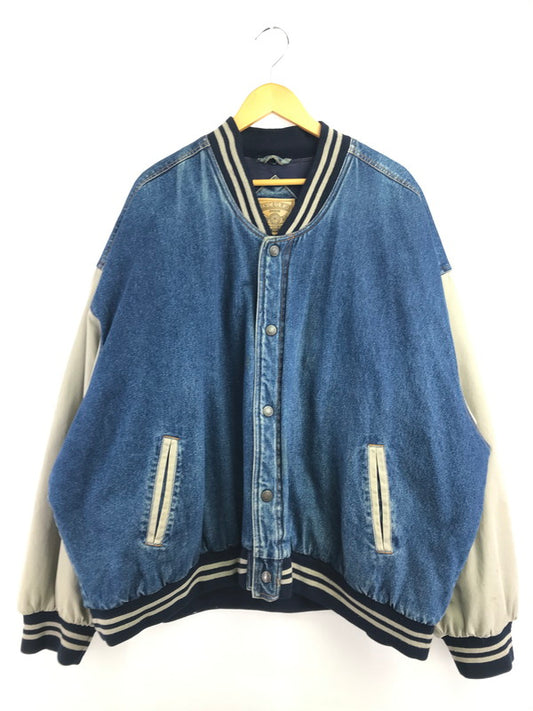【現状渡し品】【メンズ】 INCROWD インクラウド DENIM STADIUM JACKET デニム スタジアム ジャケット アウター 146-260917-rt-43-tagh サイズ：4X カラー：インディゴ/ベージュ 万代Net店