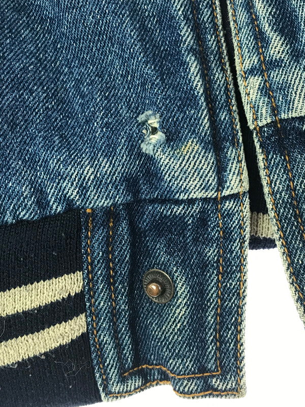 【現状渡し品】【メンズ】 INCROWD インクラウド DENIM STADIUM JACKET デニム スタジアム ジャケット アウター 146-260917-rt-43-tagh サイズ：4X カラー：インディゴ/ベージュ 万代Net店