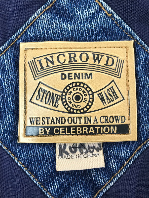 【現状渡し品】【メンズ】 INCROWD インクラウド DENIM STADIUM JACKET デニム スタジアム ジャケット アウター 146-260917-rt-43-tagh サイズ：4X カラー：インディゴ/ベージュ 万代Net店