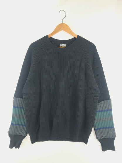 【中古品】【メンズ】 DIESEL ディーゼル K-LIEF KNIT SWEATER BLACK A06740 ニット セーター トップス 141-260807-rt-19-tagh サイズ：M カラー：ブラック 万代Net店