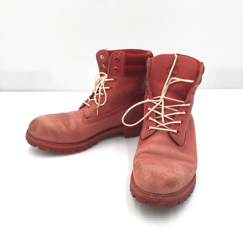 【現状渡し品】【メンズ】 TIMBER LAND ティンバー ランド RACE UP BOOTS A14LE レース アップ ブーツ 靴 165-260807-rt-30-tagh サイズ：不明 下記参照 カラー：レッド 万代Net店