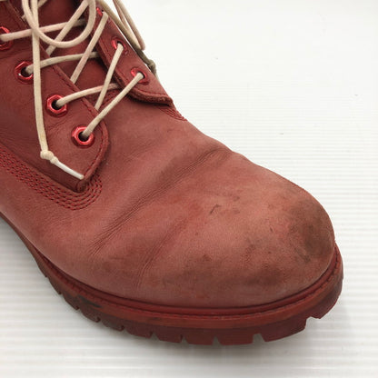【現状渡し品】【メンズ】 TIMBER LAND ティンバー ランド RACE UP BOOTS A14LE レース アップ ブーツ 靴 165-260807-rt-30-tagh サイズ：不明 下記参照 カラー：レッド 万代Net店