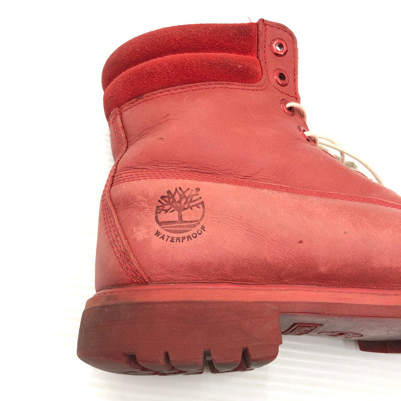 【現状渡し品】【メンズ】 TIMBER LAND ティンバー ランド RACE UP BOOTS A14LE レース アップ ブーツ 靴 165-260807-rt-30-tagh サイズ：不明 下記参照 カラー：レッド 万代Net店