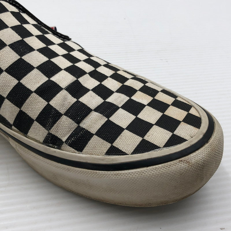 【現状渡し品】【メンズ】 VANS バンズ SLIP-ON PRO CHECKER WHITE BLACK VN0A347VAPK スリッポン プロ スニーカー 靴 163-260807-rt-28-tagh サイズ：28cm US10 カラー：ホワイト/ブラック 万代Net店