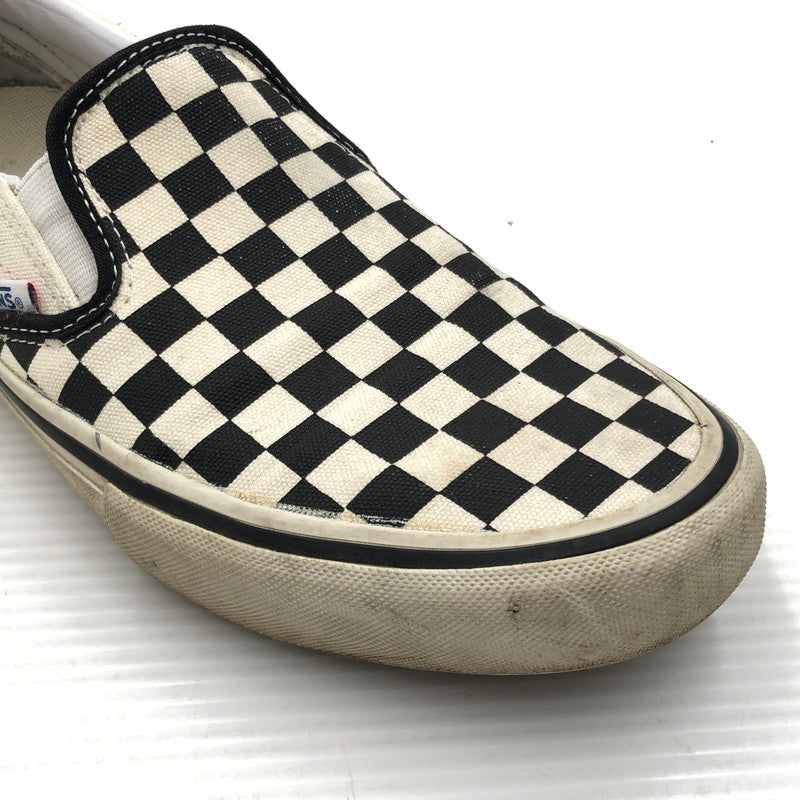 【現状渡し品】【メンズ】 VANS バンズ SLIP-ON PRO CHECKER WHITE BLACK VN0A347VAPK スリッポン プロ スニーカー 靴 163-260807-rt-28-tagh サイズ：28cm US10 カラー：ホワイト/ブラック 万代Net店