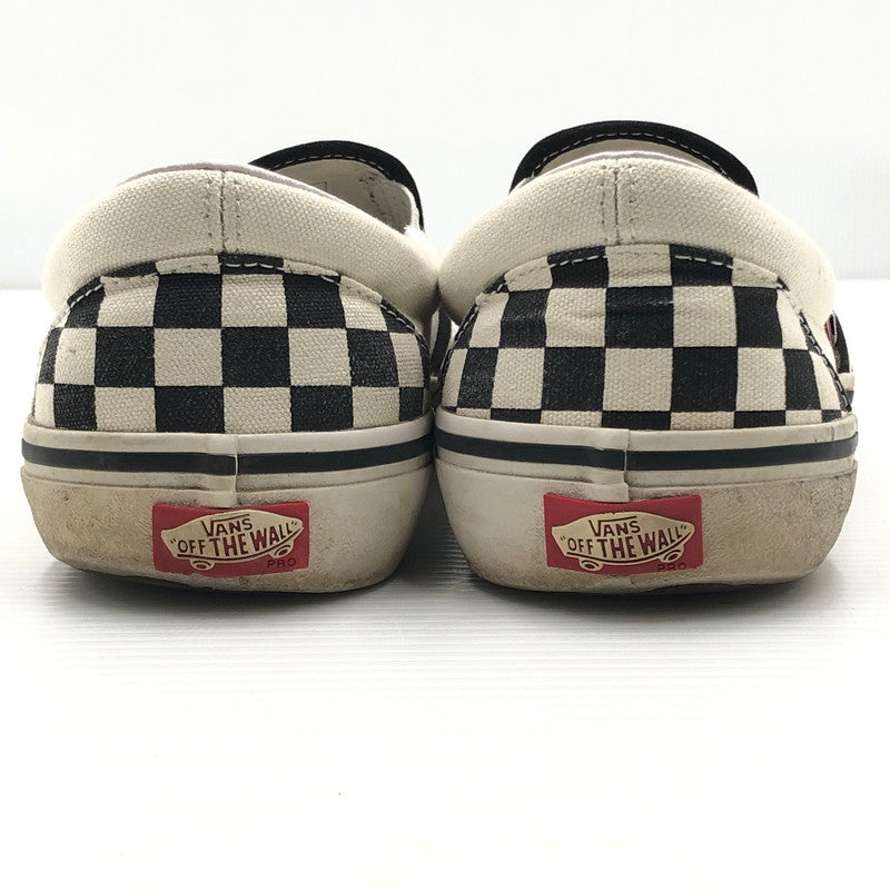 【現状渡し品】【メンズ】 VANS バンズ SLIP-ON PRO CHECKER WHITE BLACK VN0A347VAPK スリッポン プロ スニーカー 靴 163-260807-rt-28-tagh サイズ：28cm US10 カラー：ホワイト/ブラック 万代Net店