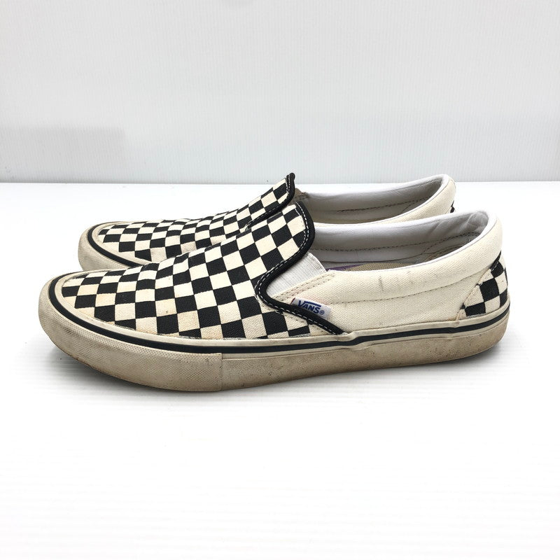 【現状渡し品】【メンズ】 VANS バンズ SLIP-ON PRO CHECKER WHITE BLACK VN0A347VAPK スリッポン プロ スニーカー 靴 163-260807-rt-28-tagh サイズ：28cm US10 カラー：ホワイト/ブラック 万代Net店