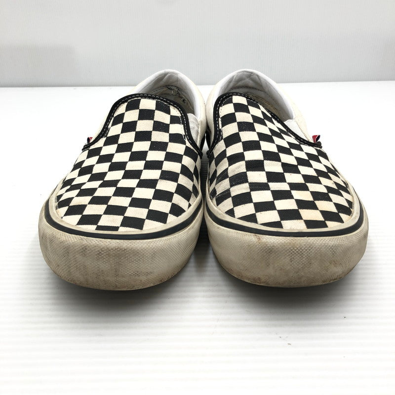 【現状渡し品】【メンズ】 VANS バンズ SLIP-ON PRO CHECKER WHITE BLACK VN0A347VAPK スリッポン プロ スニーカー 靴 163-260807-rt-28-tagh サイズ：28cm US10 カラー：ホワイト/ブラック 万代Net店