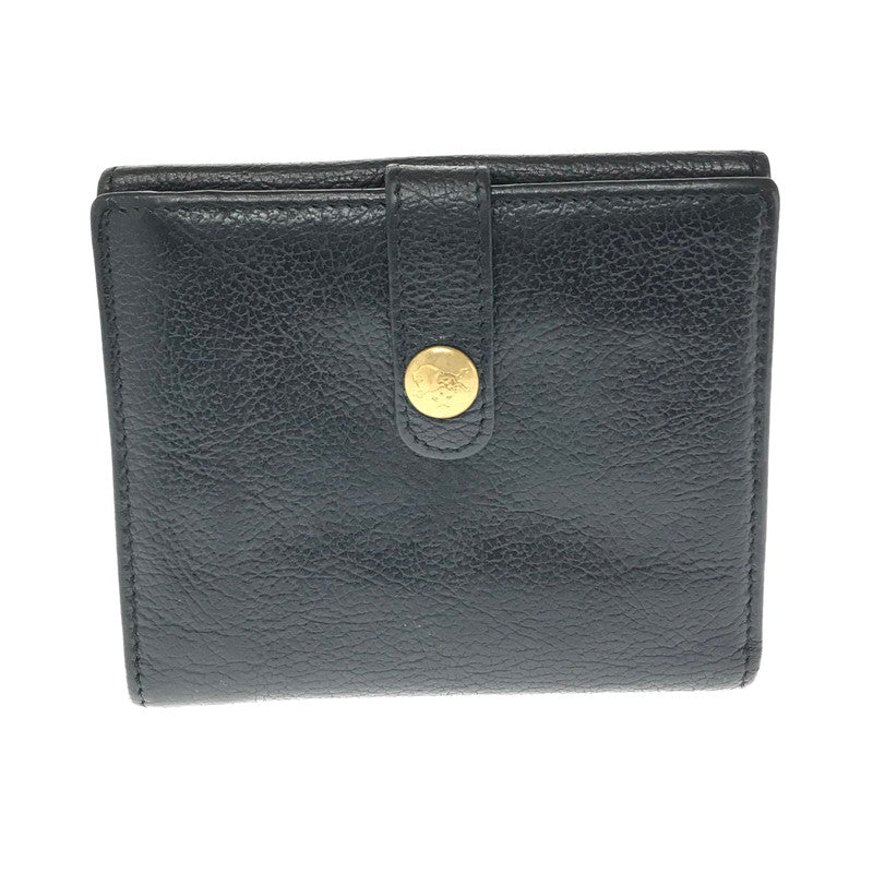 【中古品】【メンズ】 IL BISONTE イルビゾンテ BASIC DESIGN BI-FOLD WALLET BLACK 5472300840 ベーシック デザイン ウォレット 二つ折り財布 200-260812-rt-17-tagh カラー：ブラック 万代Net店