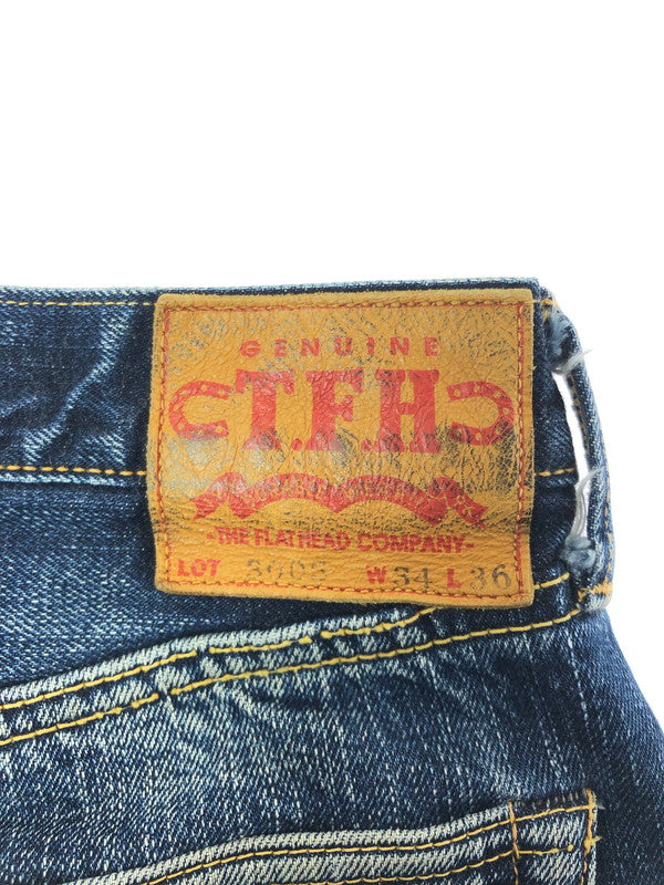 【現状渡し品】【メンズ】 THE FLAT HEAD ザ フラット ヘッド REGULAR STRAIGHT JEANS 3005 レギュラー ストレート ジーンズ ボトムス 156-260808-rt-18-tagh サイズ：W34 L36 カラー：インディゴ 万代Net店