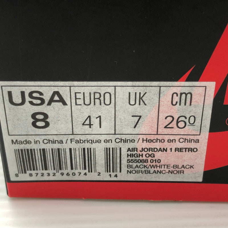 【中古品】【メンズ】 NIKE ナイキ AIR JORDAN 1 RETRO HIGH OG BLACK WHITE(2014) 555088-010 エア ジョーダン 1 レトロ スニーカー 靴 160-260807-rt-22-tagh サイズ：26cm US8 カラー：BLACK/WHITE-BLACK 万代Net店