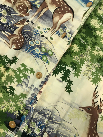 【現状渡し品】【メンズ】 SUN SURF サンサーフ LS ALOHA SHIRT SS20395 鹿×奈良 ロングスリーブ アロハシャツ 開襟シャツ トップス 145-260807-rt-17-tagh サイズ：L カラー：ベージュ 万代Net店