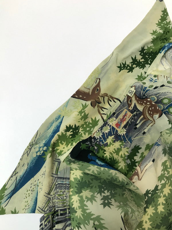 【現状渡し品】【メンズ】 SUN SURF サンサーフ LS ALOHA SHIRT SS20395 鹿×奈良 ロングスリーブ アロハシャツ 開襟シャツ トップス 145-260807-rt-17-tagh サイズ：L カラー：ベージュ 万代Net店