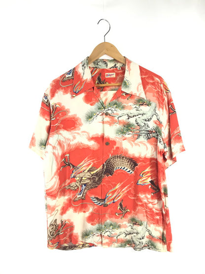 【現状渡し品】【メンズ】 SUN SURF サンサーフ SS ALOHA SHIRT 龍×和柄 アロハ シャツ 開襟シャツ トップス 145-260807-rt-15-tagh サイズ：M カラー：オレンジ 万代Net店