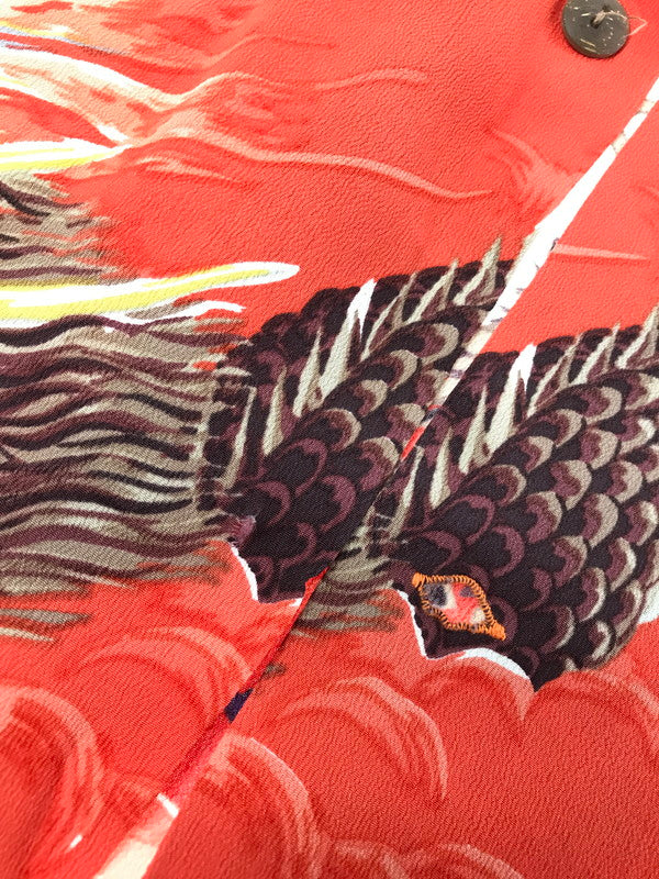 【現状渡し品】【メンズ】 SUN SURF サンサーフ SS ALOHA SHIRT 龍×和柄 アロハ シャツ 開襟シャツ トップス 145-260807-rt-15-tagh サイズ：M カラー：オレンジ 万代Net店