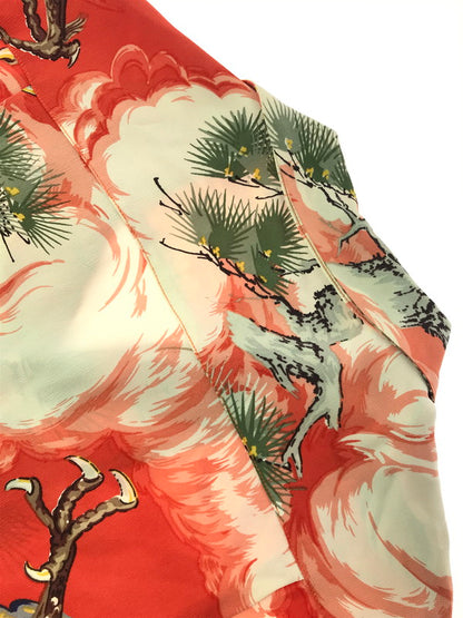 【現状渡し品】【メンズ】 SUN SURF サンサーフ SS ALOHA SHIRT 龍×和柄 アロハ シャツ 開襟シャツ トップス 145-260807-rt-15-tagh サイズ：M カラー：オレンジ 万代Net店