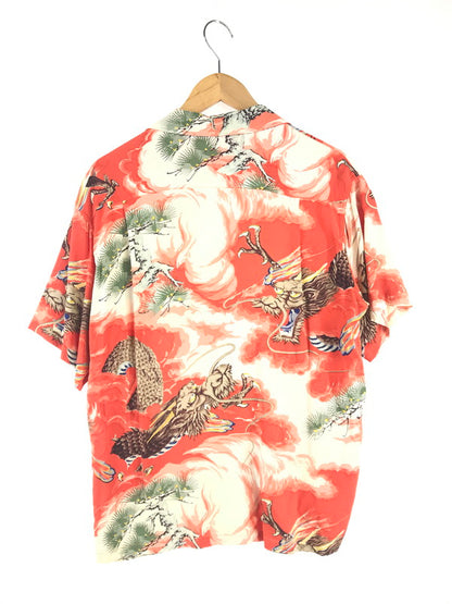 【現状渡し品】【メンズ】 SUN SURF サンサーフ SS ALOHA SHIRT 龍×和柄 アロハ シャツ 開襟シャツ トップス 145-260807-rt-15-tagh サイズ：M カラー：オレンジ 万代Net店