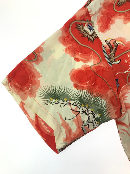【現状渡し品】【メンズ】 SUN SURF サンサーフ SS ALOHA SHIRT 龍×和柄 アロハ シャツ 開襟シャツ トップス 145-260807-rt-15-tagh サイズ：M カラー：オレンジ 万代Net店