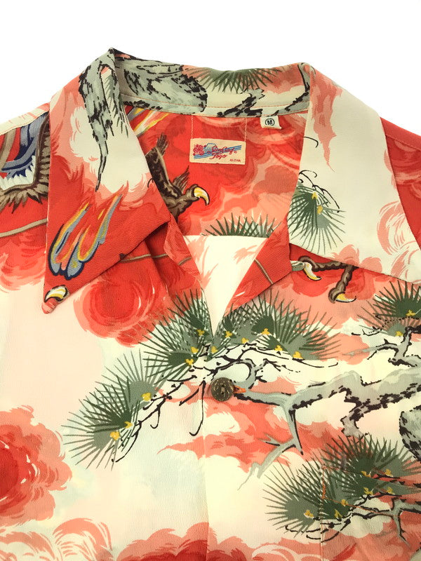 【現状渡し品】【メンズ】 SUN SURF サンサーフ SS ALOHA SHIRT 龍×和柄 アロハ シャツ 開襟シャツ トップス 145-260807-rt-15-tagh サイズ：M カラー：オレンジ 万代Net店