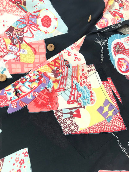 【中古品】【メンズ】 SUN SURF サンサーフ SS ALOHA SHIRT SS31192 舞妓×祇園 アロハシャツ 開襟シャツ トップス 145-260807-rt-16-tagh サイズ：M カラー：ブラック 万代Net店
