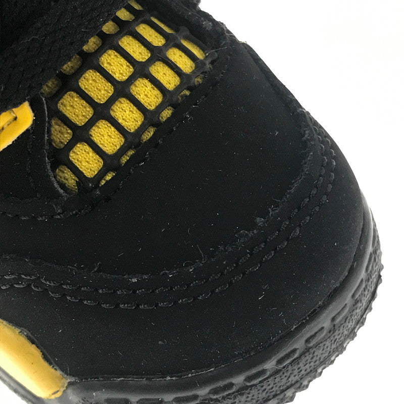 【中古美品】【キッズ】 NIKE ナイキ JORDAN 4 RETRO THUNDER BQ7670-017 ジョーダン 4 レトロ キッズスニーカー 靴 166-260808-rt-21-tagh サイズ：8ｃｍ ＵＳ 2Ｃ カラー：BLACK/YELLOW 万代Net店