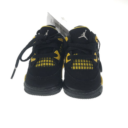 【中古美品】【キッズ】 NIKE ナイキ JORDAN 4 RETRO THUNDER BQ7670-017 ジョーダン 4 レトロ キッズスニーカー 靴 166-260808-rt-21-tagh サイズ：8ｃｍ ＵＳ 2Ｃ カラー：BLACK/YELLOW 万代Net店