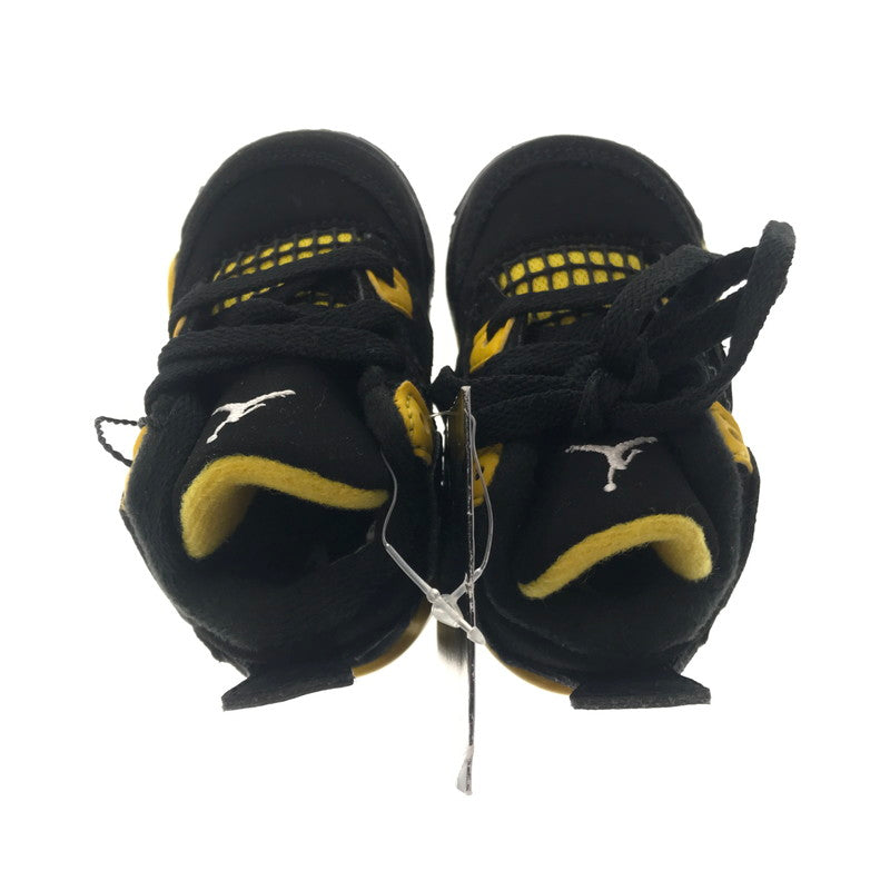 【中古美品】【キッズ】 NIKE ナイキ JORDAN 4 RETRO THUNDER BQ7670-017 ジョーダン 4 レトロ キッズスニーカー 靴 166-260808-rt-21-tagh サイズ：8ｃｍ ＵＳ 2Ｃ カラー：BLACK/YELLOW 万代Net店