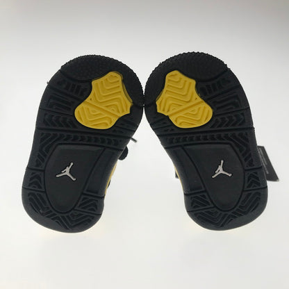 【中古美品】【キッズ】 NIKE ナイキ JORDAN 4 RETRO THUNDER BQ7670-017 ジョーダン 4 レトロ キッズスニーカー 靴 166-260808-rt-21-tagh サイズ：8ｃｍ ＵＳ 2Ｃ カラー：BLACK/YELLOW 万代Net店