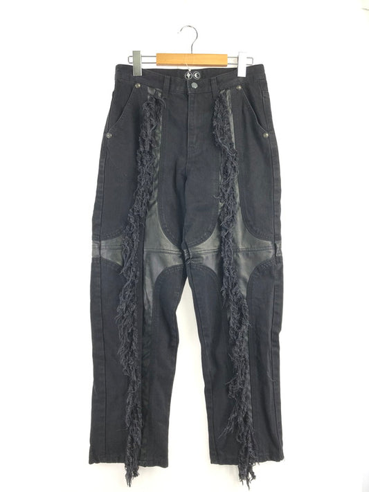 【中古品】【メンズ】 THUG CLUB サグ クラブ MOHICAN LEATHER DENIM PANTS TC24PT0403 韓国製 レザー デニム パンツ ジーンズ ボトムス 153-260816-rt-29-tagh サイズ：1 カラー：ブラック 万代Net店