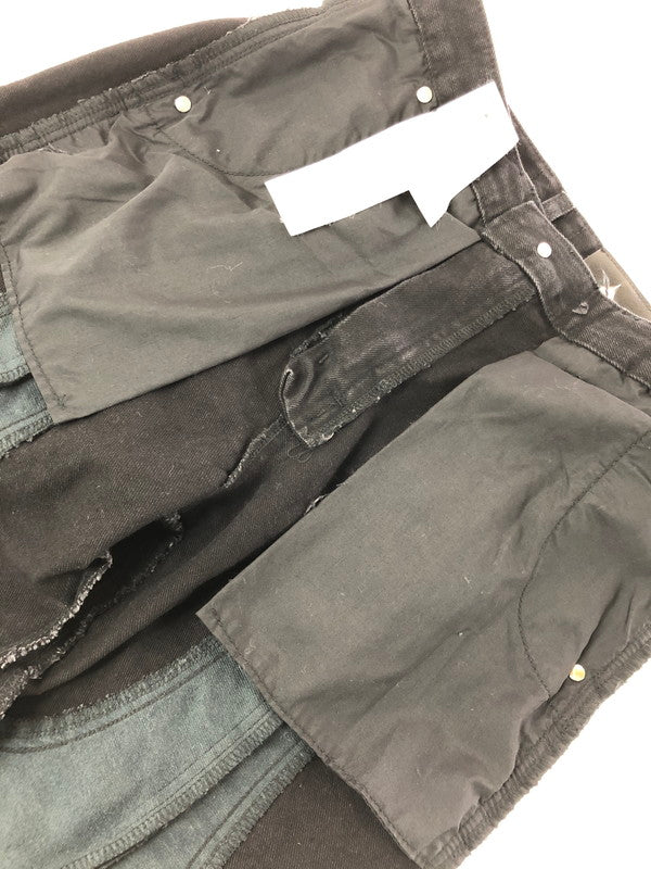 【中古品】【メンズ】 THUG CLUB サグ クラブ MOHICAN LEATHER DENIM PANTS TC24PT0403 韓国製 レザー デニム パンツ ジーンズ ボトムス 153-260816-rt-29-tagh サイズ：1 カラー：ブラック 万代Net店