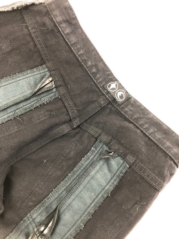 【中古品】【メンズ】 THUG CLUB サグ クラブ MOHICAN LEATHER DENIM PANTS TC24PT0403 韓国製 レザー デニム パンツ ジーンズ ボトムス 153-260816-rt-29-tagh サイズ：1 カラー：ブラック 万代Net店