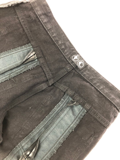 【中古品】【メンズ】 THUG CLUB サグ クラブ MOHICAN LEATHER DENIM PANTS TC24PT0403 韓国製 レザー デニム パンツ ジーンズ ボトムス 153-260816-rt-29-tagh サイズ：1 カラー：ブラック 万代Net店