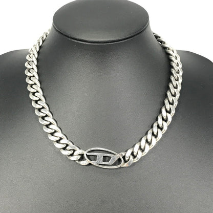 【中古品】【メンズ】 DIESEL ディーゼル STEEL D-LOGO PLATE CHAIN NECKLACE スチール製 Dロゴプレート チェーンネックレス アクセサリー 192-260818-rt-25-tag カラー：シルバー 万代Net店